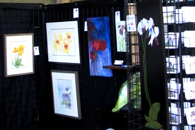 Jackie Coldrey's booth at the Art in the Barn show